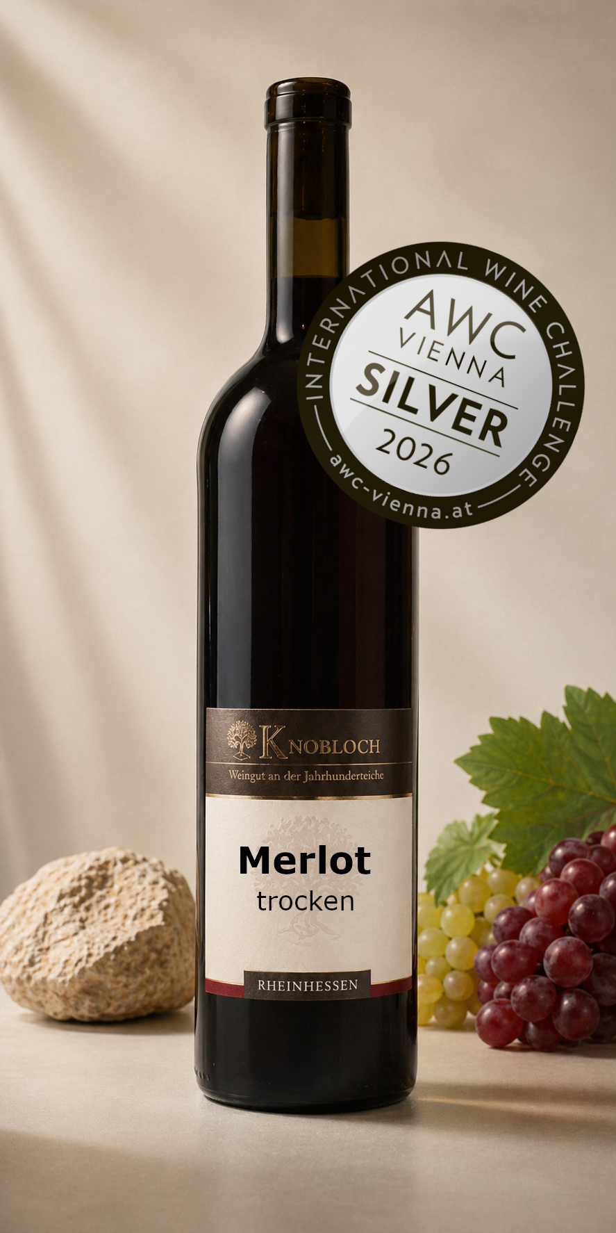 <br>Artikel-Nr.: 64<br> Merlot Qualitätswein  trocken 0,75l    I   AWC SILBER 2026<br>